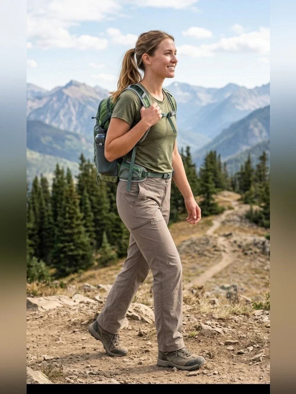 L.L. Bean Women's Gray Hiking Pants Sz 14 - Picture 2 of 12